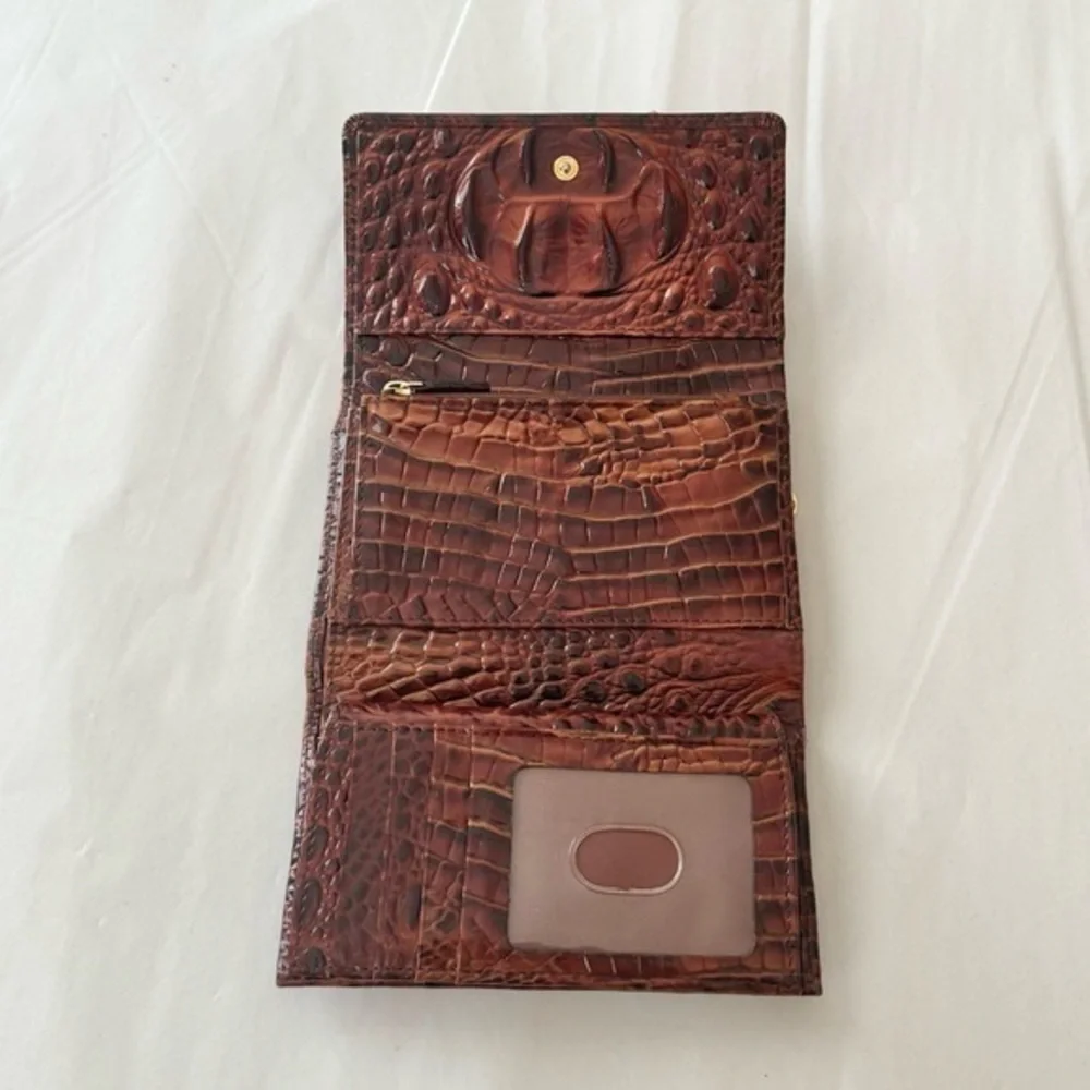 Brahmin Cordelia Brown‎ Pecan Melbourne Croc Embossed Wallet